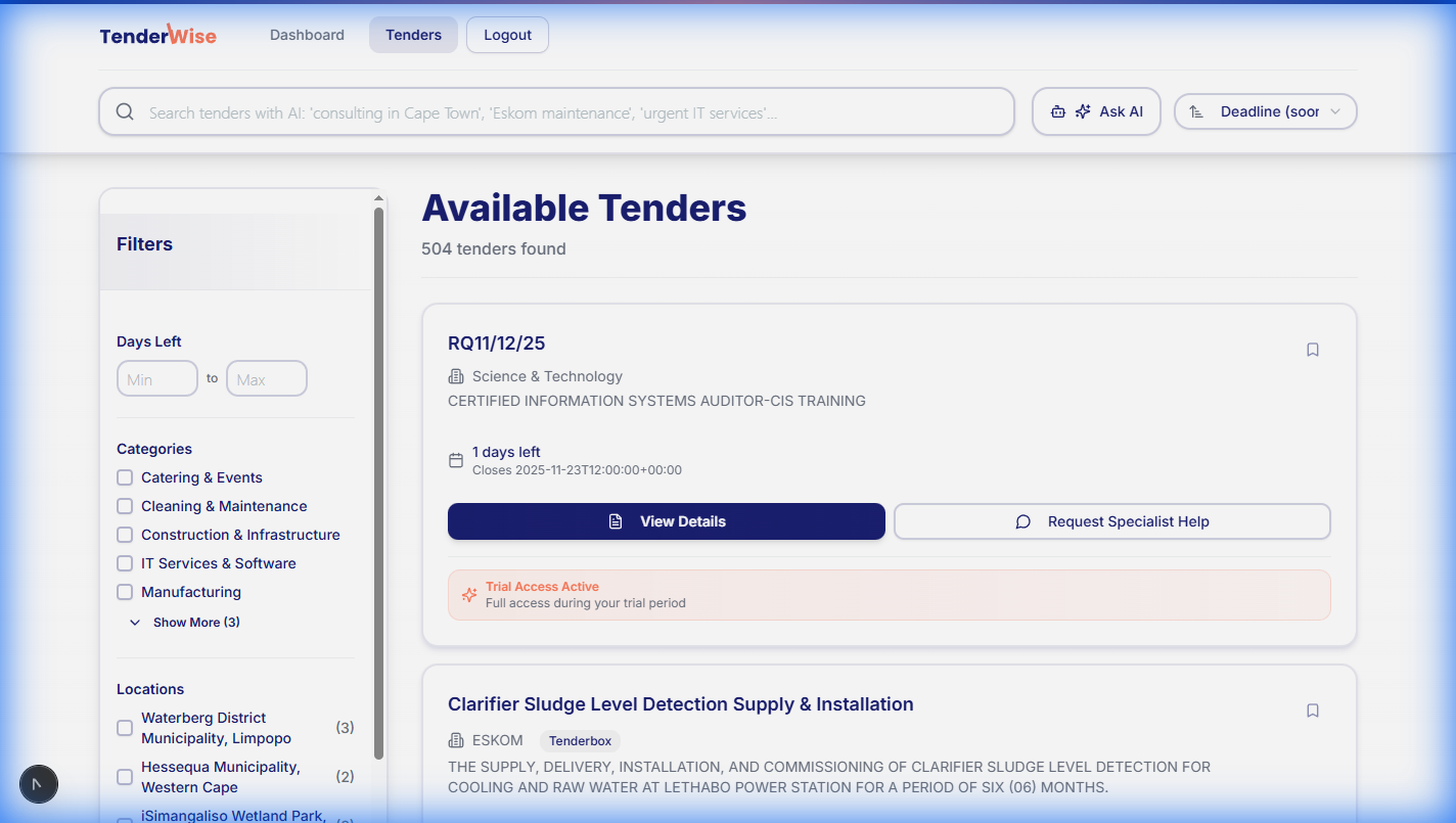 TenderWise Dashboard